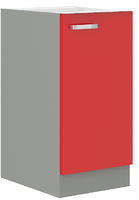Spodní skříňka ROSE červený lesk / šedá, 40 D 1F 