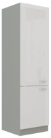 Vysoká skříň potravinová BIANKA bílý lesk / šedá 60 DK-210 2F 