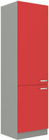 Vysoká skříň potravinová ROSE červený lesk / šedá, 60 DK-210 2F 