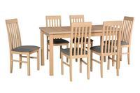 Jídelní set 1+6, stůl MAX 5 a bukové židle  NILO 1 