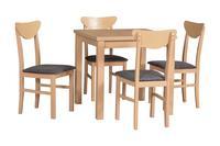 Jídelní set 1+4, stůl MAX 8 a bukové židle Hugo 3 