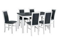 Jídelní set 1+6, stůl MODENA 2 a bukové židle NILO 6 