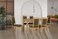 Jídelní set 1+6, stůl Modena 1 a bukové židle Roma 15 