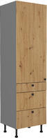 Vysoká potravinová skříň na nožičkách se šuplíky PREMIUM BOX 60 DKS-215 3S1F  AVA antracit/artisan MDF 