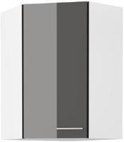 Horní skříňka rohová LARA šedá lesk, 60 x 60 GN-90 1F (45°) 