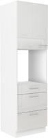 Vysoká skříň na vestavěnou troubu LARA bílá lesk, 60 DPS-210 3S1F, šuplíky Premium Box 