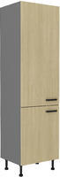 Vysoká lednicová skříň na nožičkách 60 LO-215 2F SCANDI jedle/antracit 