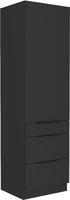 Vysoká potravinová skříň se šuplíky Premium Box 60 DKS-210 3S1F Siena černá matná 