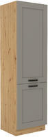 Vysoká lednicová skříň LUNA artisan/claygrey MDF 60 LO-210 2F 