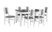 Jídelní sestava 1+6, stůl MODENA 1 a  bukové židle BOSS 6 