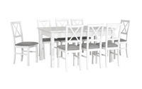 Jídelní sestava 1+6, stůl MODENA 2 a bukové židle MILANO 4 