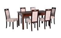 Jídelní sestava 1+6, stůl MODENA 2 a bukové židle ROMA 5 