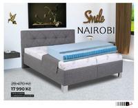 Čalouněná postel  NAIROBI 180  šedá - matrace BONA HARD