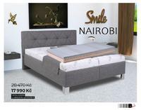Čalouněná postel  NAIROBI 180  šedá - matrace STAR