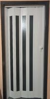 Shrnovací dveře prosklené BX 10 G hnědé, bílé  71 cm 
