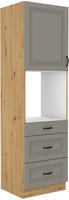 Vysoká skříň na troubu se šuplíky PREMIUM BOX 60 DPS-210 3S 1F STILO artisan/ClayGrey MDF. 