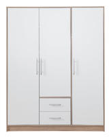 Šatní skříň SMART SR2, dub sonoma / bílá lux, 150 cm 
