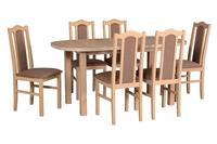 Jídelní set 1 + 6, stůl WENUS 1 /160/200 x 80 cm a židle BOS 2 dub sonoma/č.6 