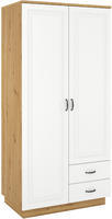 Šatní skříň 2D2S FLAWIA artisan/bílá MDF, 120 cm 