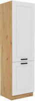 Vysoká lednicová skříň LUNA artisan/bílá matná MDF 60 LO-210 2F 