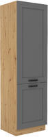 Vysoká lednicová skříň LUNA artisan/dustgrey MDF 60 LO-210 2F 
