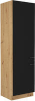 Vysoká skříň potravinová MODENA dub artisan černá matná, 60 DK-210 2F 