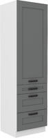 Vysoká potravinová skříň se šuplíky PREMIUM BOX LUNA bílá/dustgrey MDF 60 DKS-210 3S 1F 