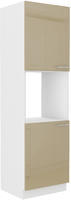 Vysoká skříň na vestavěnou troubu LARA cappuccino lesk, 60 DP-210 2F 