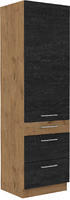 Vysoká potravinová skříň se šuplíky PREMIUM BOX 60 DKS-210 3S 1F VIGO dark wood/dub lancelot 
