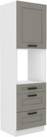 Vysoká skříň na troubu se šuplíky PREMIUM BOX LUNA bílá/claygrey MDF 60 DPS-210 3S 1F 