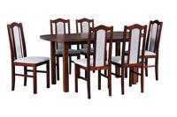 Jídelní set 1 + 6, stůl WENUS 1 /160 x 80 cm a židle BOS 2 ořech/č.4 