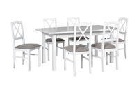 Jídelní sestava 1+6, stůl WENUS 5 L S/160 x 90 cm a bukové židle NILO 11 