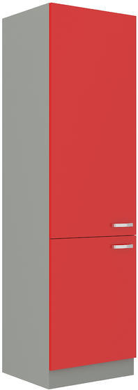 Vysoká lednicová skříň ROSE červený lesk / šedá, 60 LO-210 2F  - 1