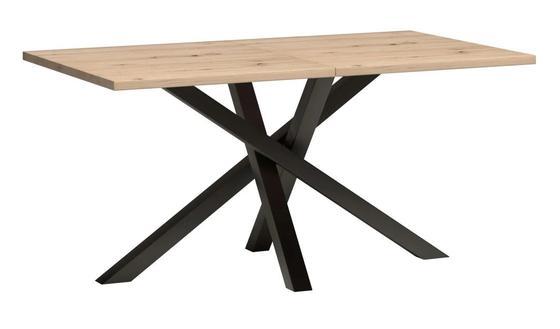 Stůl rozkládací velký CALI dub artisan, černý matný 160  - 1