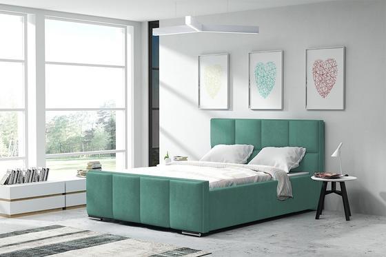Čalouněná postel Standard 13 s dřevěným roštem  - 1