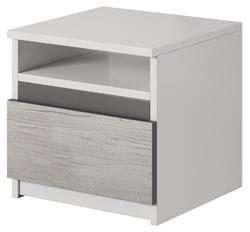 Noční stolek HELIOS 23, v šedé kombinací s bílou, 42 x 41 x 36 cm - 1/2