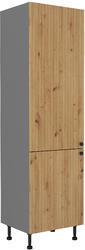 Vysoká lednicová skříň na nožičkách 60 LO-215 2F AVA antracit/artisan MDF - 1/6