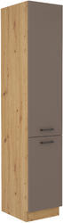 Vysoká potravinová skříň BOLONIA artisan/truffle grey 40 DK-210 2F - 1/3