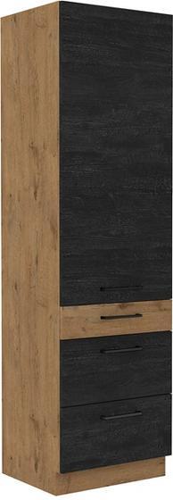 Vysoká potravinová skříň se šuplíky PREMIUM BOX 60 DKS-210 3S 1F VIGO dark wood/dub lancelot  - 1