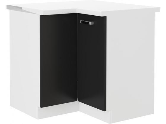 Dolní skříňka rohová OMEGA bílá / černá, 89 x 89 DN  - 1