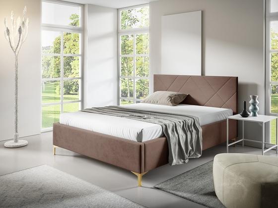Čalouněná postel Slim 30 s dřevěným roštem  - 1