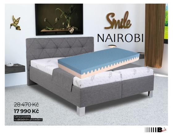 Čalouněná postel  NAIROBI 180  šedá - matrace MADONA - 1