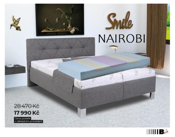 Čalouněná postel  NAIROBI 180  šedá - matrace MONA VISCO - 1