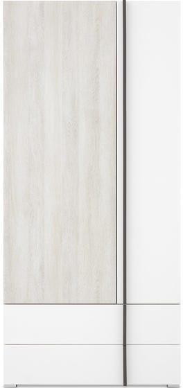 Šatní skříň REMO RM2  bílý mat / dub wilton / antracit, 90 cm  - 1