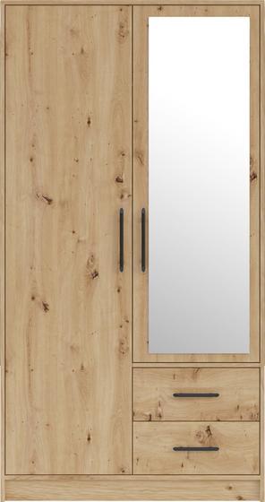 Šatní skříň SMART SRL3 se zrcadlem, dub artisan, 100 cm  - 1