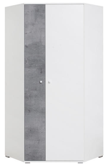 Skříň rohová SI2 SIGMA bílý lux / beton, 90x90 cm  - 1