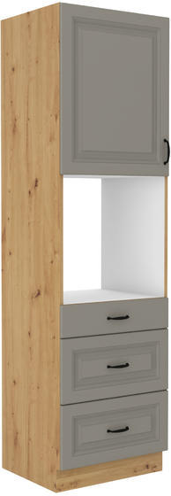 Vysoká skříň na troubu se šuplíky PREMIUM BOX 60 DPS-210 3S 1F STILO artisan/ClayGrey MDF.  - 1