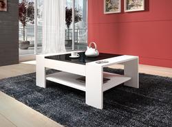 Konferenční stolek Twister lux bílá/černý lesk 100 - 1/2