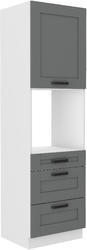 Vysoká skříň na troubu se šuplíky PREMIUM BOX LUNA bílá/dustgrey MDF 60 DPS-210 3S 1F - 1/4
