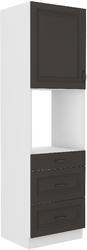 Vysoká skříň na troubu se šuplíky PREMIUM BOX 60 DPS-210 3S 1F STILO bílá/grafit MDF - 1/4